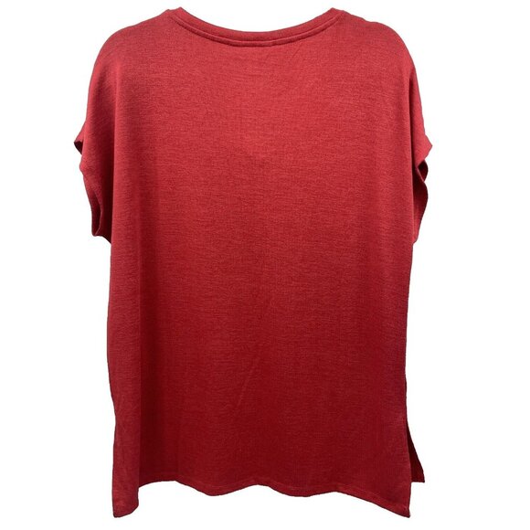 ORVIS 46% RAYON V-NECK TUNIC KNIT TOP SIZE LARGE RED - Picture 10 of 16